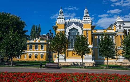 KISLOVODSK, RUSSIA - SEPTEMBER 06, 2017:The ancient building of the Main Narzan baths in the Moorish style,built by the engineer and architect Klepinin, since 1903.