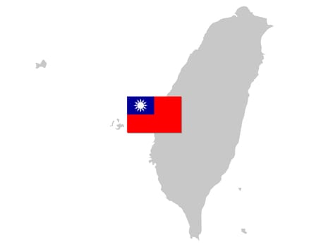 Fahne und Landkarte von Taiwan