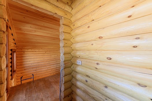 Russia, Moscow- September 10, 2019: interior room apartment modern bright cozy atmosphere. beautiful designer country house with wooden elements