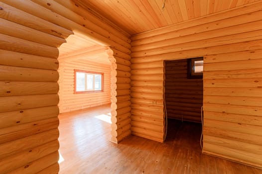 Russia, Moscow- September 10, 2019: interior room apartment modern bright cozy atmosphere. beautiful designer country house with wooden elements