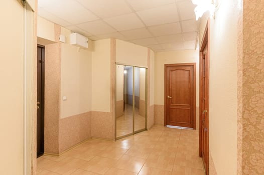 Russia, Moscow- September 10, 2019: interior room apartment modern bright cozy atmosphere. general cleaning, home decoration, preparation of house for sale. room doors, repair corridor
