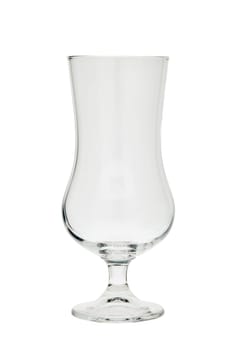 Empty clear beer glass isolated on white background. Tulip beer glass