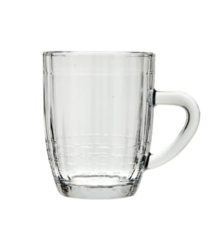 Empty beer glass mug isolated on white background.