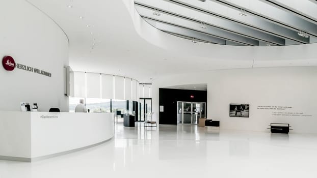 GERMANY, WETZLAR, 06 JULY 2019, Headquarters of the Leica Camera Company, opened in 2014, interior galleries