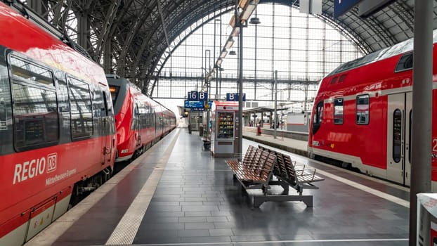 Frankfurt am Main GERMANY - OCTOBER 05 2019: Central railway station in Frankfurt am Main, Germany.