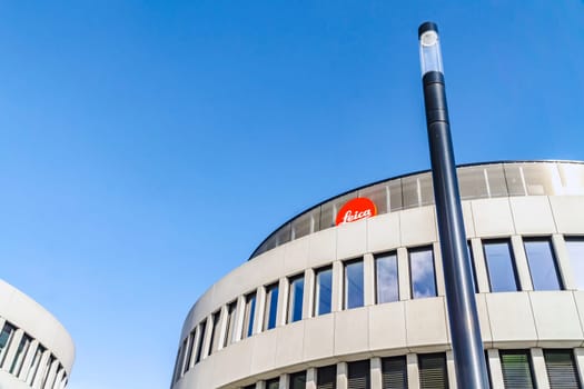 WETZLAR, GERMANY APRIL 2018: Leica office building. Leica Camera AG is an internationally operating, premium-segment manufacturer of cameras and sport optics products.