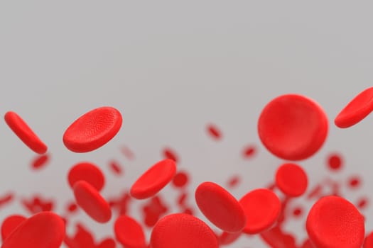3d rendering of erythrocyte or red blood corpuscle. 3d illustration of Red blood cells.