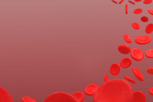 3d rendering of erythrocyte or red blood corpuscle. 3d illustration of Red blood cells.