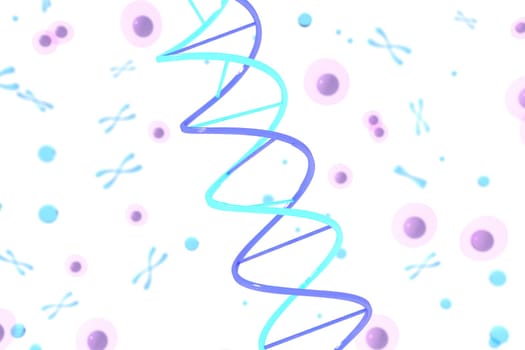 3d rendering of DNA (deoxyribonucleic acid) structure, 3d illustration.