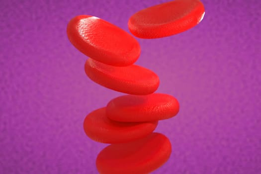3d rendering of erythrocyte or red blood corpuscle. 3d illustration of Red blood cells.