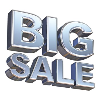 Chrome BIG SALE 3D rendering illustration isolated on white background
