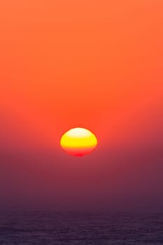 Sunrise over the ocean waters
