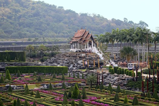 Model French Park in Thailand in Pattaya in the Park Nong Nooch