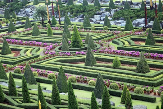 Model French Park in Thailand in Pattaya in the Park Nong Nooch