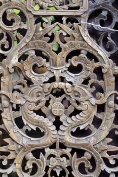 Beautiful wooden lattice pattern photographed close up