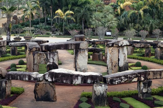 Model of Stonehenge in Thailand in Pattaya in the Park Nong Nooch