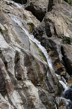 Waterfall in Thailand on Koh Samui photographed closeup