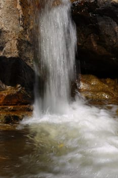 Waterfall in Thailand on Koh Samui photographed closeup