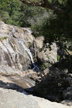 Waterfall in Thailand on Koh Samui photographed closeup