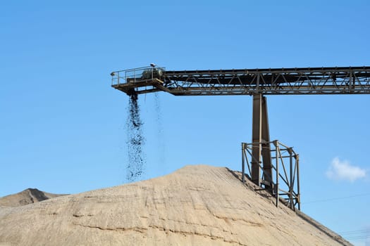 Sand extraction in a gravel plant
