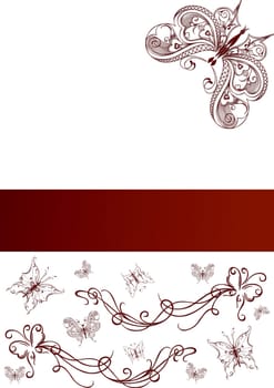 wedding invitation card on the white background