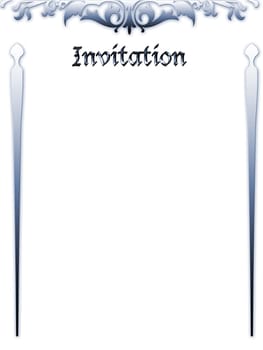 wedding invitation card on the white background