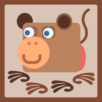 monkey stylized cartoon animal icon. Baby style