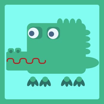 crocodile stylized cartoon animal icon. Baby style