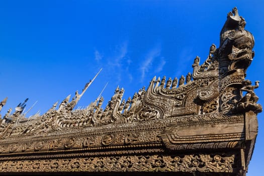 detail Shwenandaw Monastery in Mandalay city Myanmar