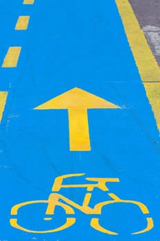 cyclist cycling path Carrera Septima in Bogota capital city of Colombia South America