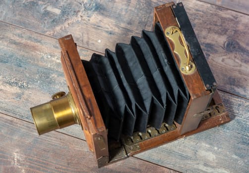 a wood photographic folding on the wooden background
