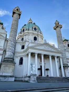 Karlskirche Vienna, historic baroque church and famous place of Vienna