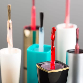 Colorful open nail polish applicators