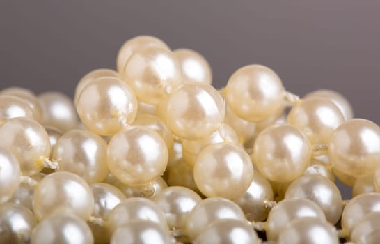 Closeup view of pearl necklace