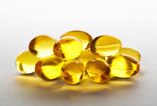 Heap of yellow gel pills