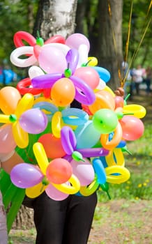 Balloon seller in park