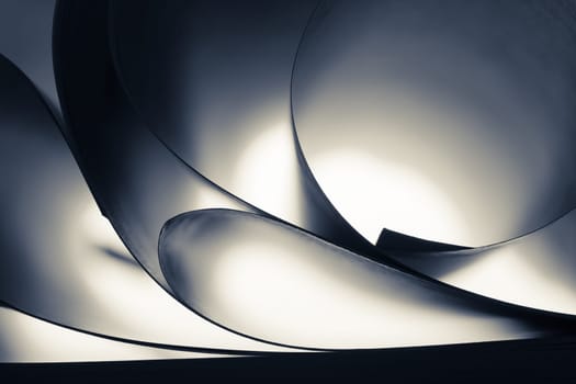Abstract toned curves of paper sheets