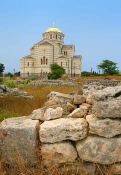 St. Vladimir's Cathedral, Chersonese. It is one of the city's major landmarks and the mother cathedral of the Ukrainian Orthodox Church - Kiev Patriarchy, one of two major Ukrainian Orthodox Churches.