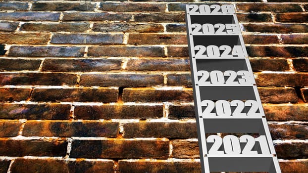 The 3d rendering of 2021 Happy New Year greeting card