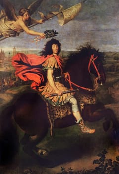 Louis XIV of France being crowned by victory after the 1673 Siege of Maastricht by Pierre Mignard. Turin, Sabauda Gallery