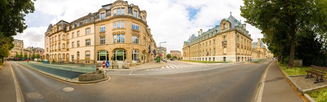 Old European tourist city street, panorama. Traditional architecture. Summer tourism and travels, famous europe landmark, popular places for vacation tour or holidays