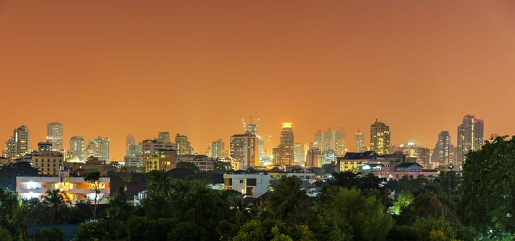 Bangkok city evening panorama image