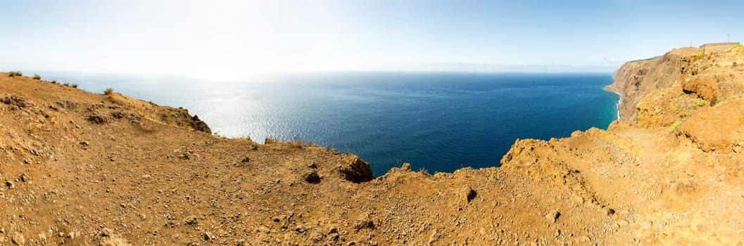 Desert view of the little ocean bay, Portugal