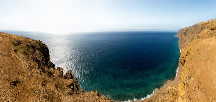 Up view of the little bay in the mountains, Portugal