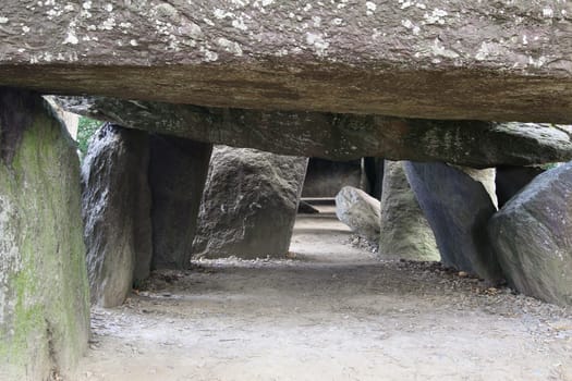 Dolmen La Roche-aux-Fees - Fairies Rock - one the most famous and largest neolithic dolmens in Brittany, France