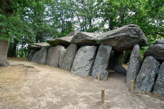 Dolmen La Roche-aux-Fees - Fairies Rock - one the most famous and largest neolithic dolmens in Brittany, France