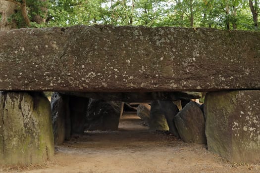 Dolmen La Roche-aux-Fees - Fairies Rock - one the most famous and largest neolithic dolmens in Brittany, France