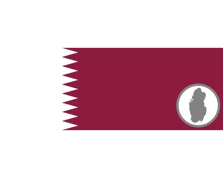 Fahne und Landkarte von Katar
