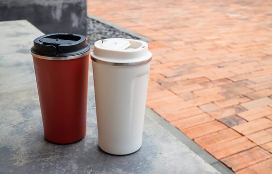 Personal thermos water container for travel, stock photo