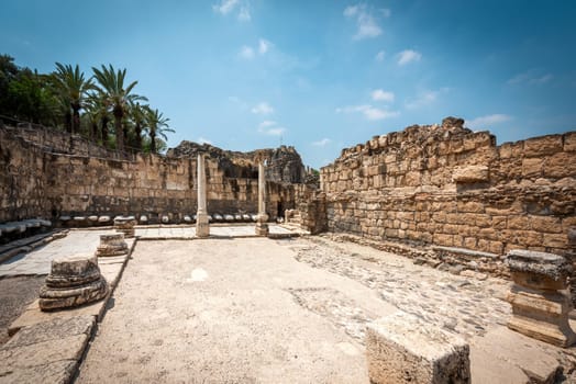 Ruins of the ancient Roman city Beith Shean, Israel